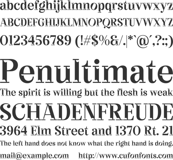 Hegissa font preview