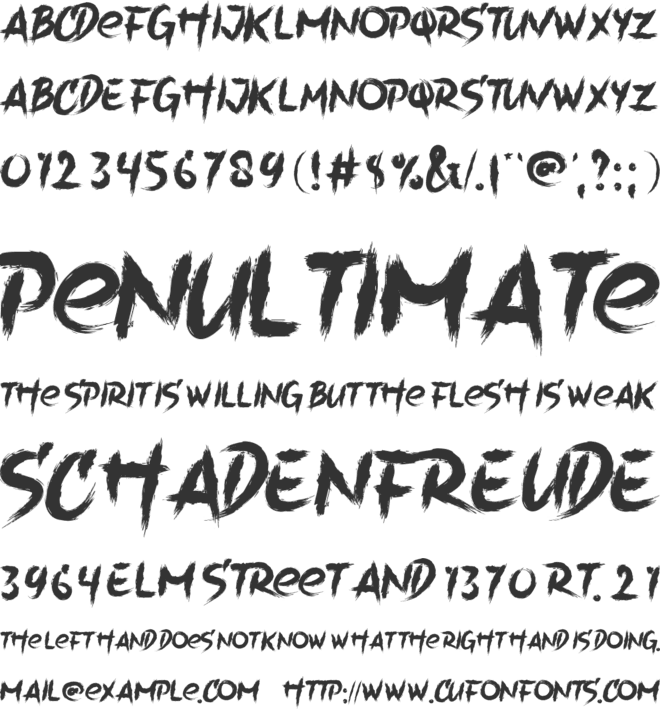 Parasite  Game font preview