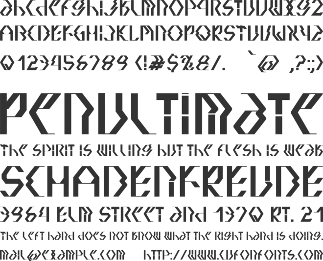 Quadtron font preview