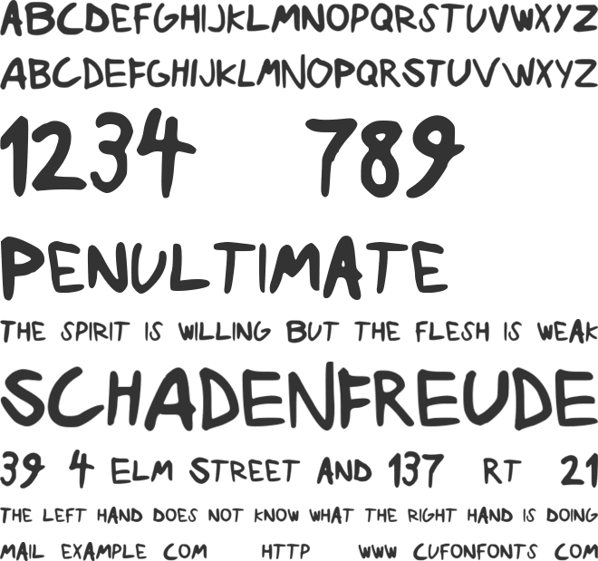 Angry Birds Postcard font preview