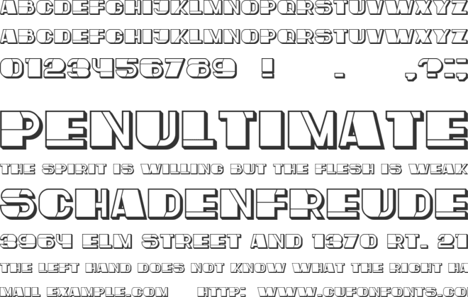 Mafia Hollow font preview