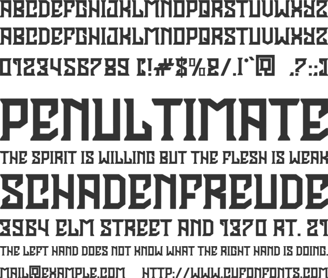 Vaoundez font preview