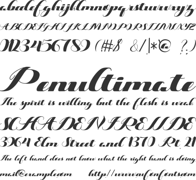 Umbloze Script font preview