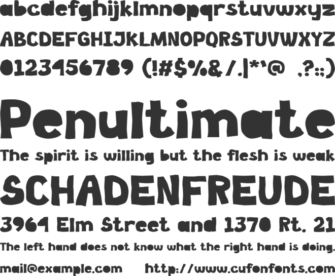 Cutting Board font preview