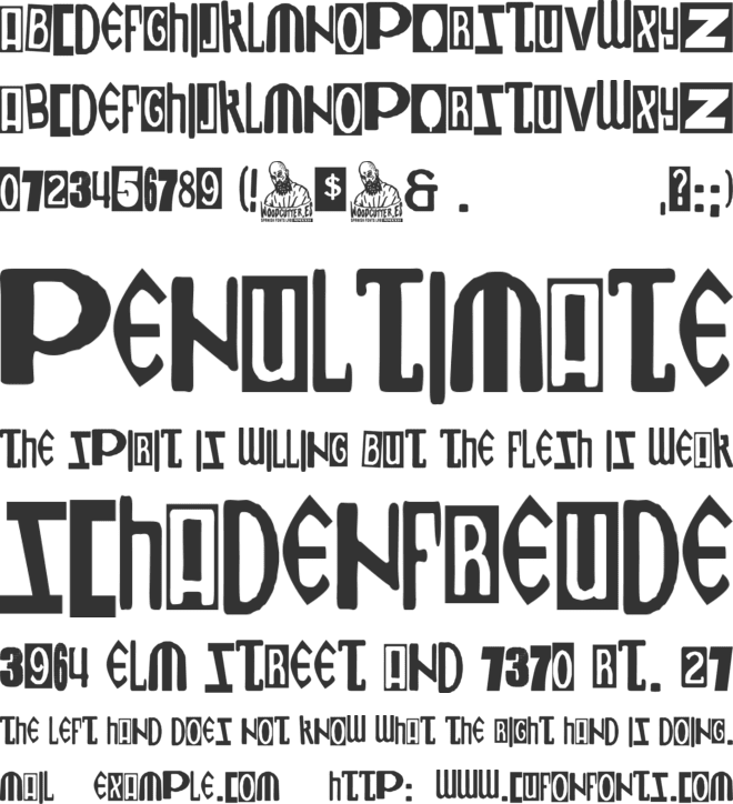 Ukranian White Punks font preview