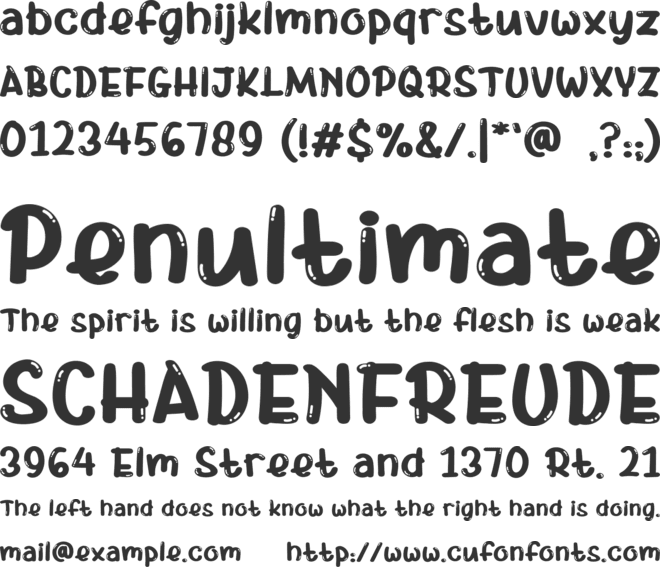 Sugar Rush font preview