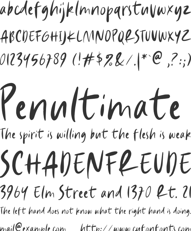 Natural Handwriting font preview