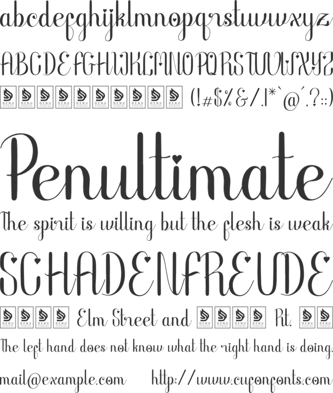 Enfiyali Alovelly font preview