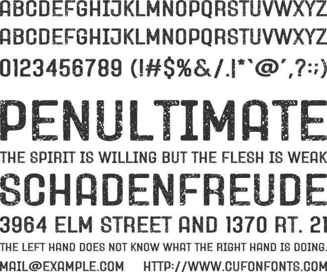 Mud Track font preview