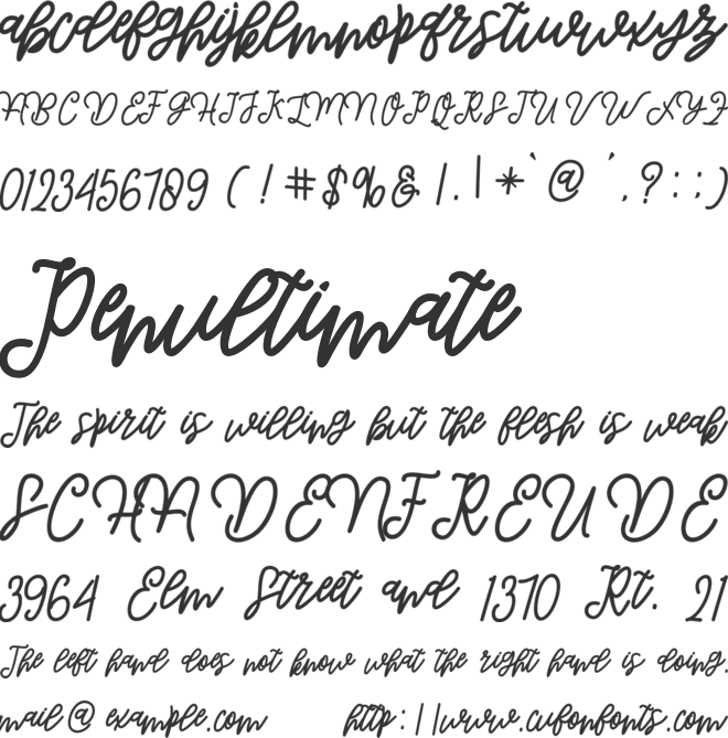 Gardent font preview