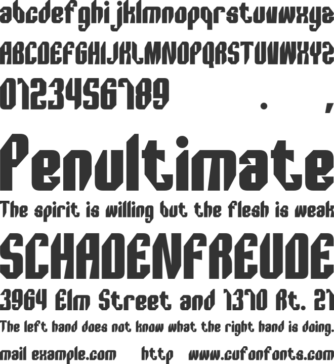 Bimounce font preview