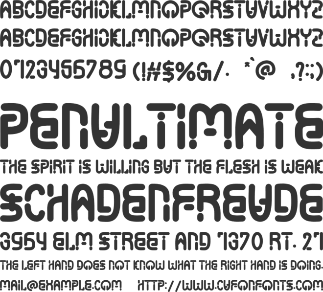 Zupiters font preview