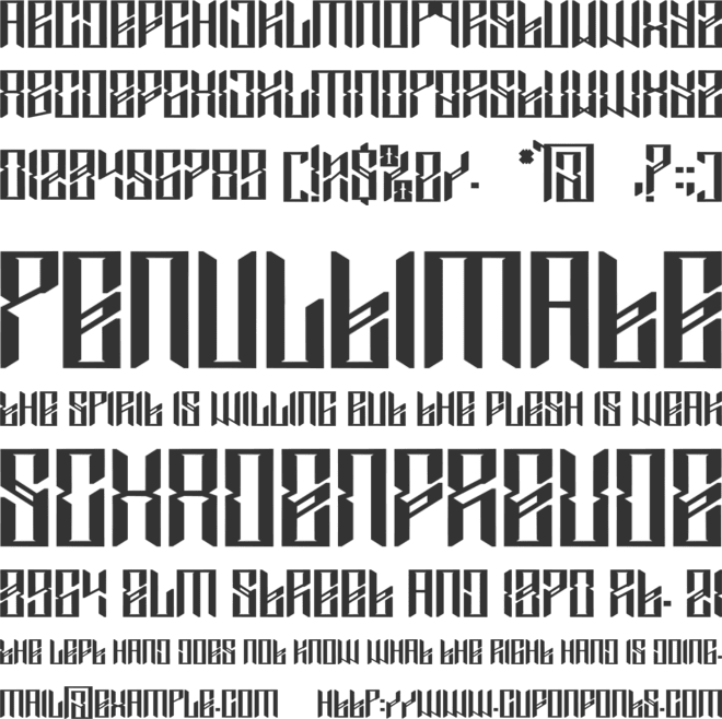 Zanterox font preview