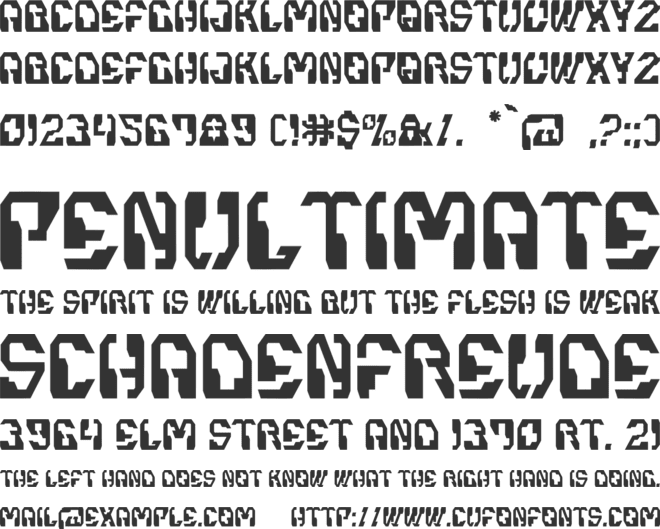 Wantech font preview