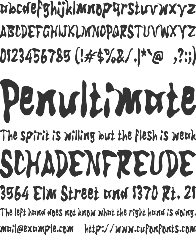 M Mending font preview