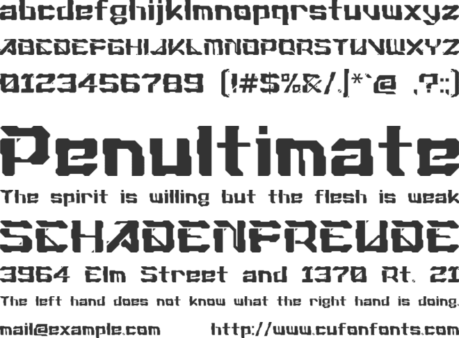 Achron font preview