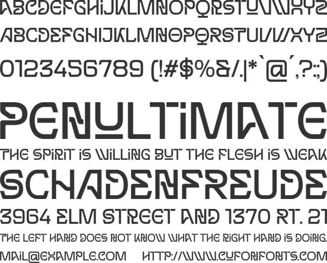 Spaceon font preview