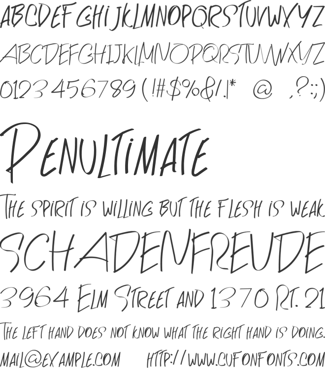 Cocktail font preview