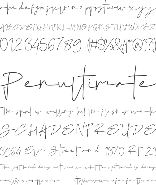 Rain Signature font preview