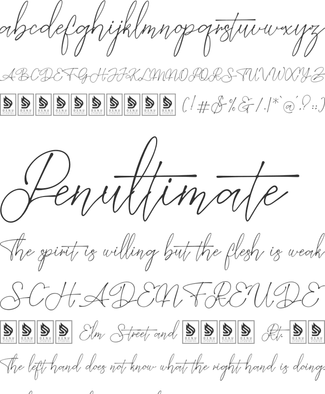 Gishelyna font preview