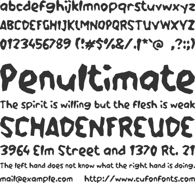 M Mendaz font preview