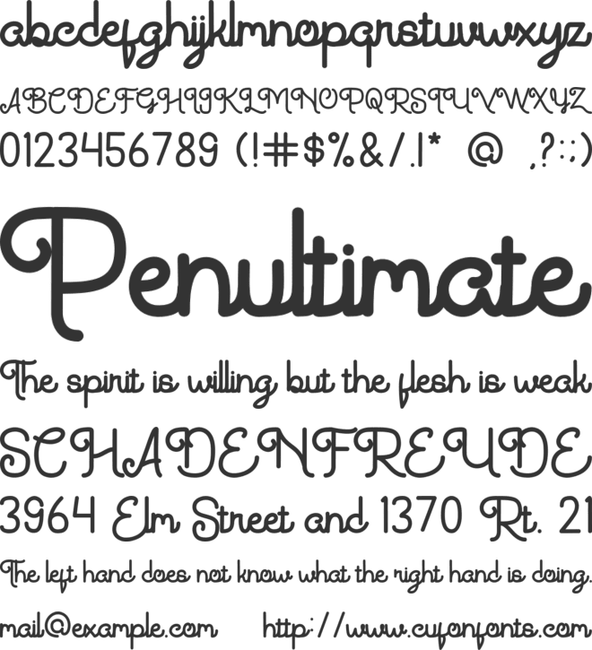 Largetto font preview