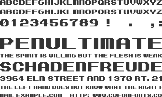 Miss 16 Bit font preview