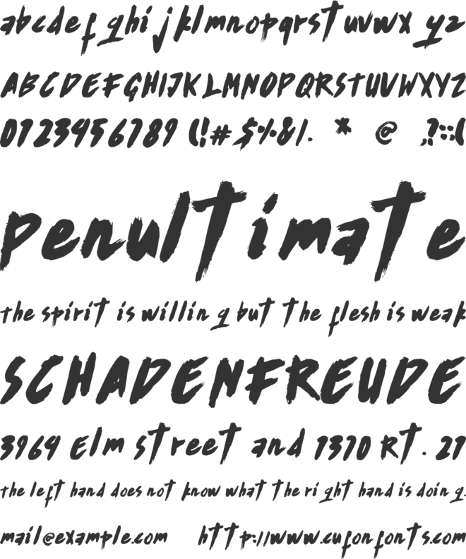 Regratte font preview