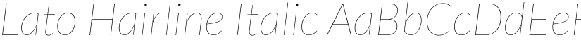 Lato Hairline Italic font
