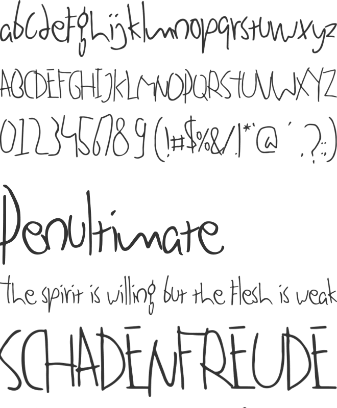 Kids Sketchy font preview