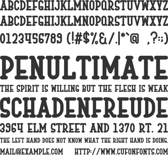 Vintage Clamshell font preview