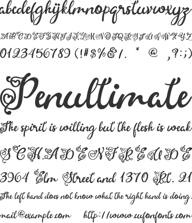 Tree font preview