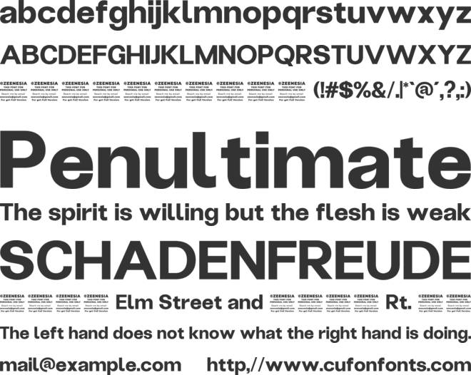 Hurin Personal Use Only font preview