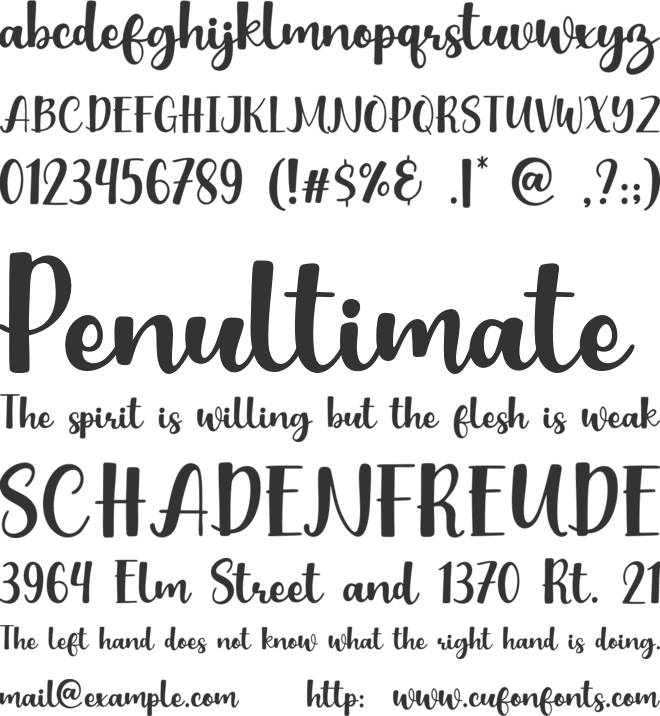 Monthela font preview