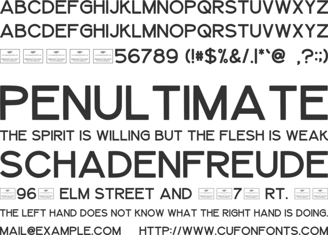 Quirk Free font preview