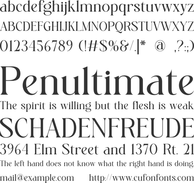 Rading font preview