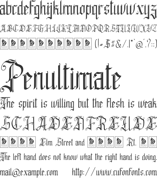 Belingal font preview