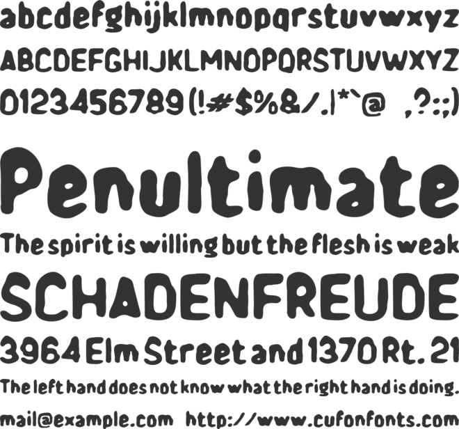 M Mau font preview