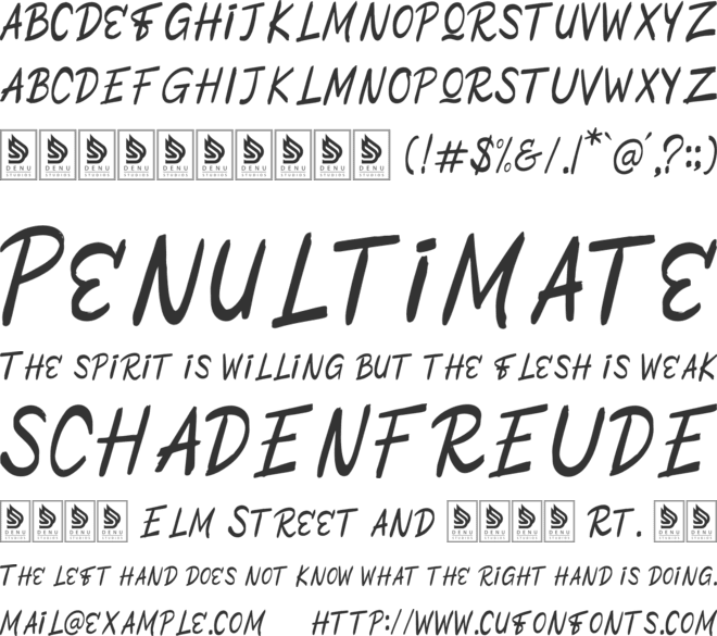 Miltine Almonz font preview