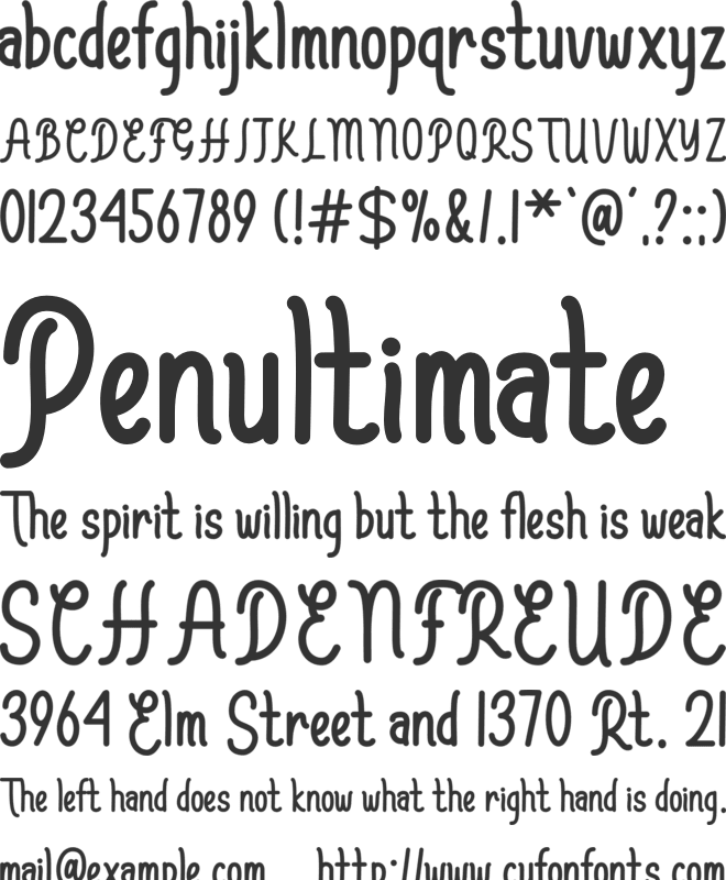 Rainy December font preview