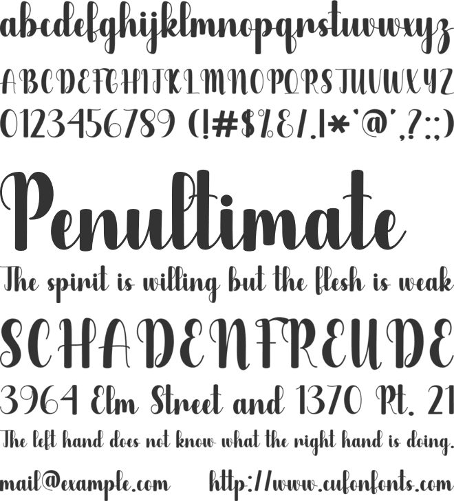 Healing font preview