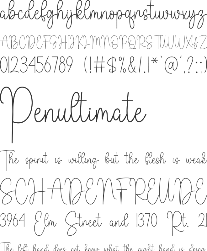 Wedding Signature font preview