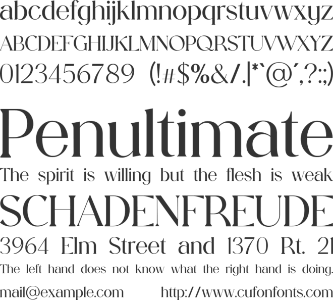 Extradicta font preview