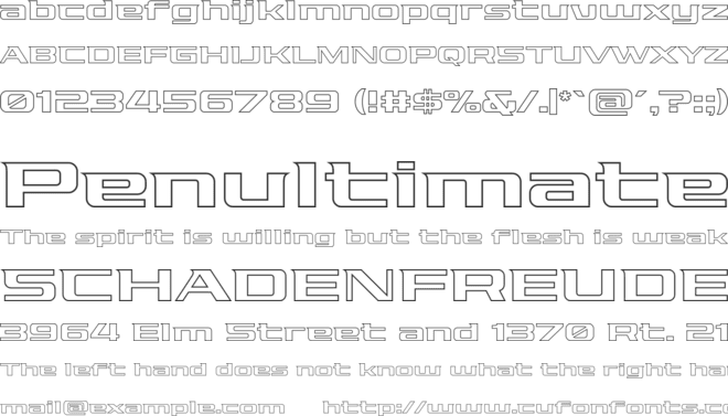 Pro Racing Outline font preview