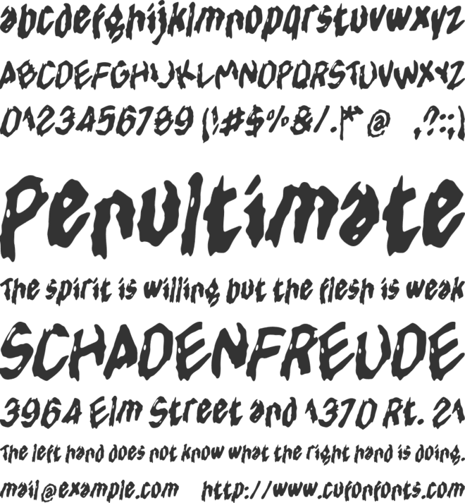 M Malaming font preview