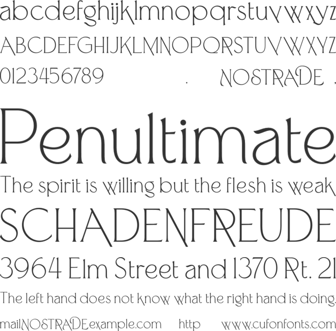 Nostrade font preview