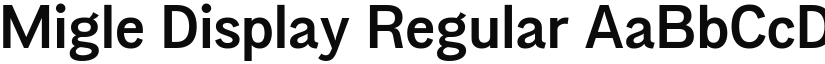 Migle Display Regular font