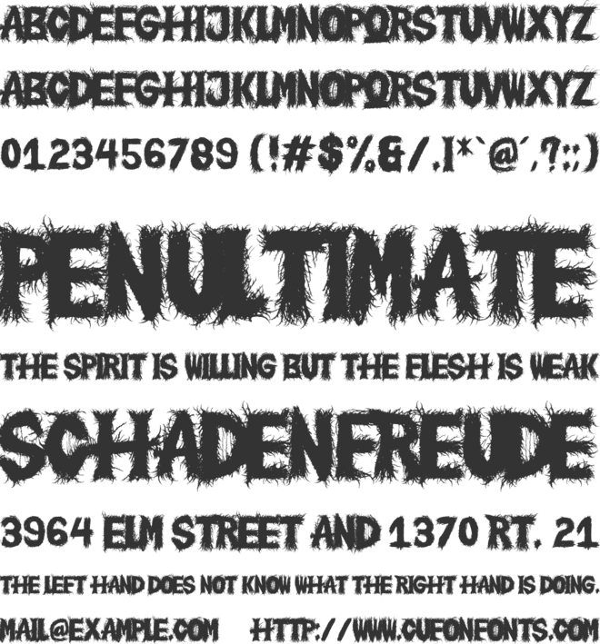 Hurricane font preview