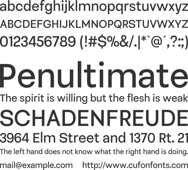 Sinteca font preview