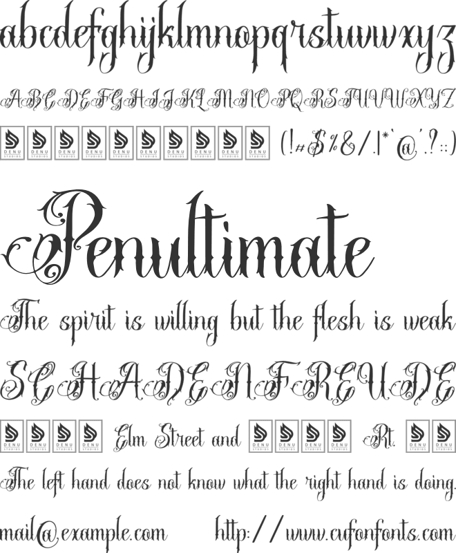 Stejita font preview